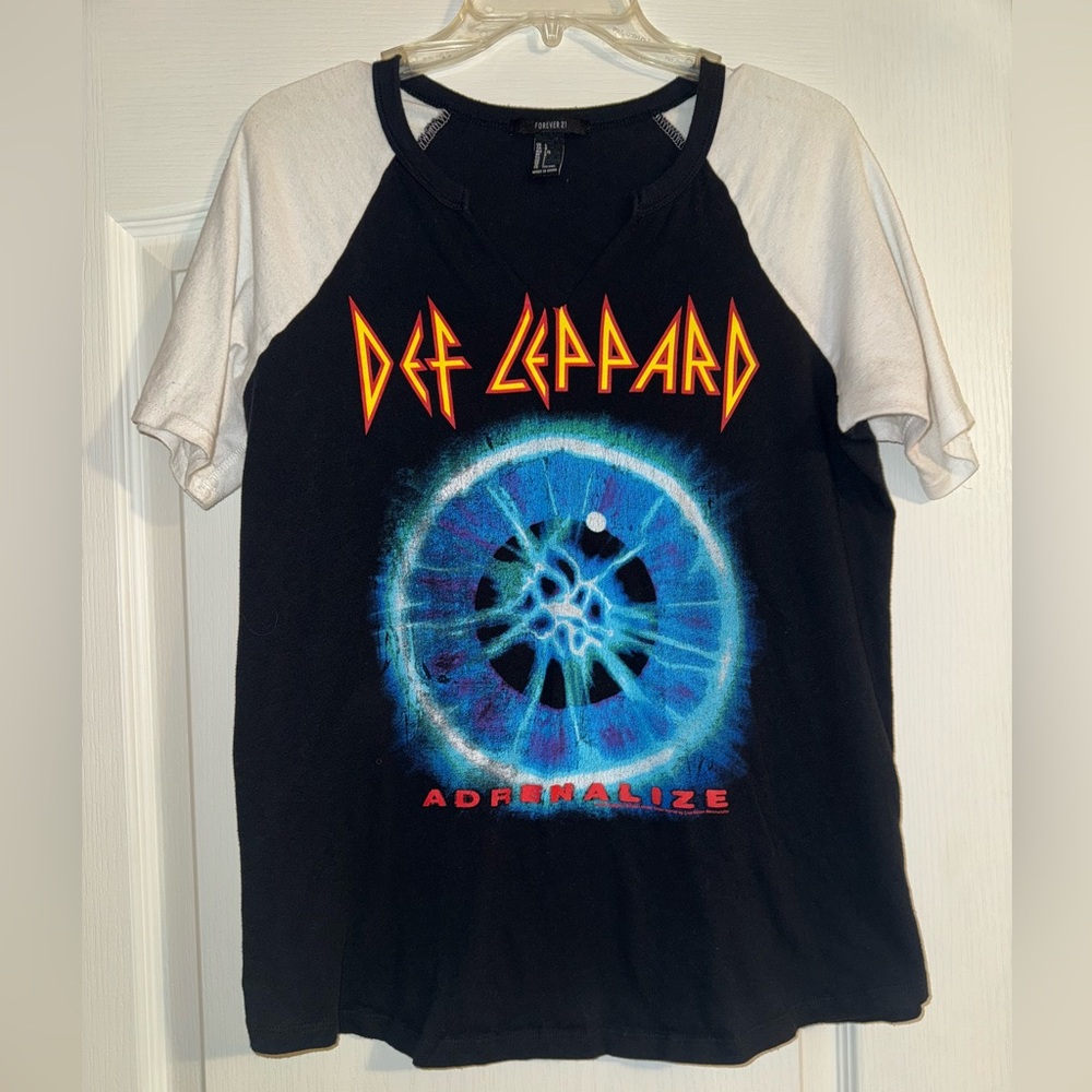 Def Leppard adrenalize forever21 baseball style shirt